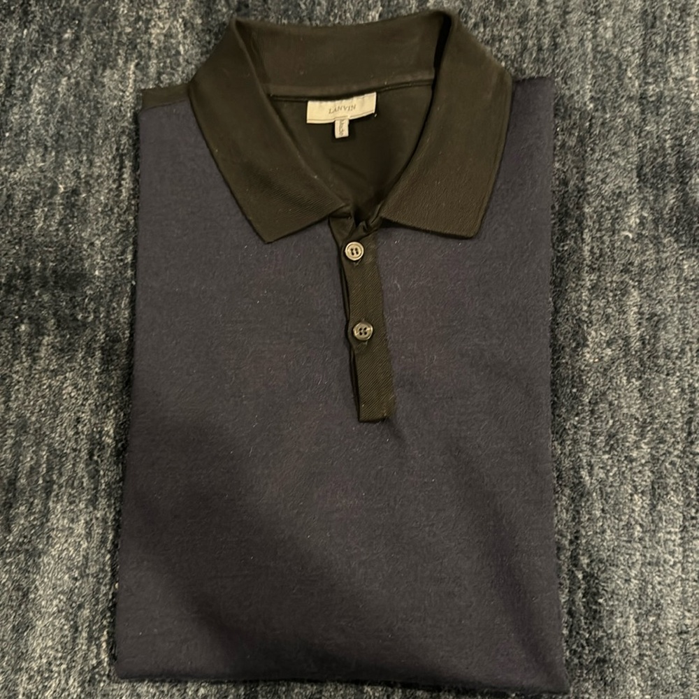 Lanvin Polo Medium Wool Front Cotton Back